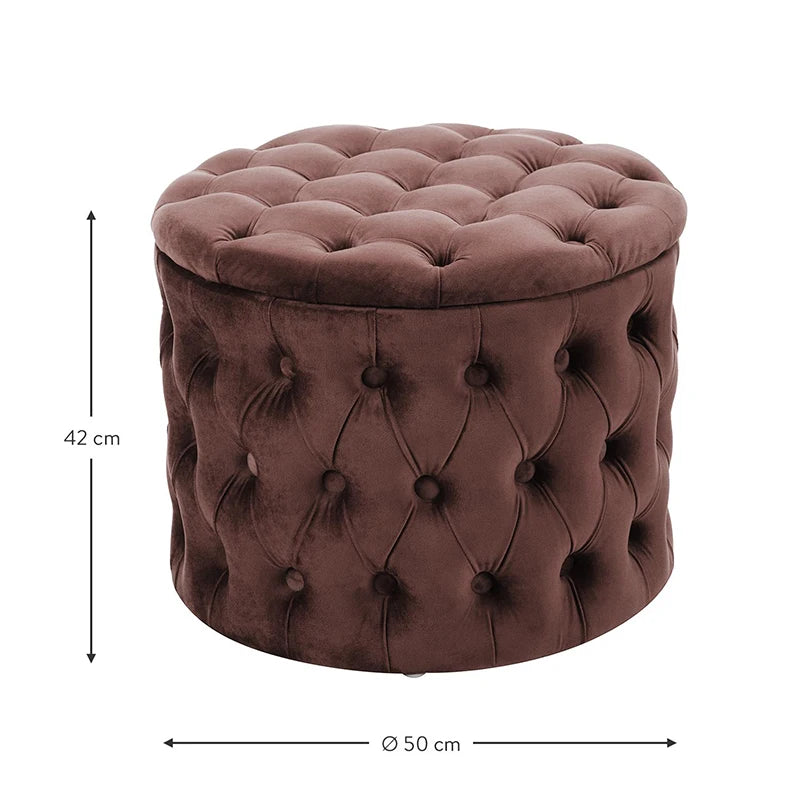 Eleganter runder Hocker mit moderner Aufbewahrungsbox