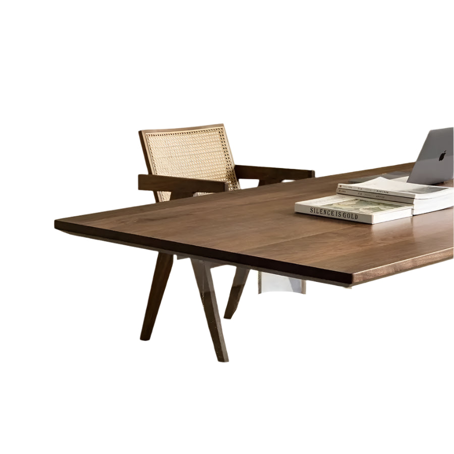 Nussbaum Esstisch und Acryl Schwebender Schreibtisch – Massivholz Home Office und Teetisch