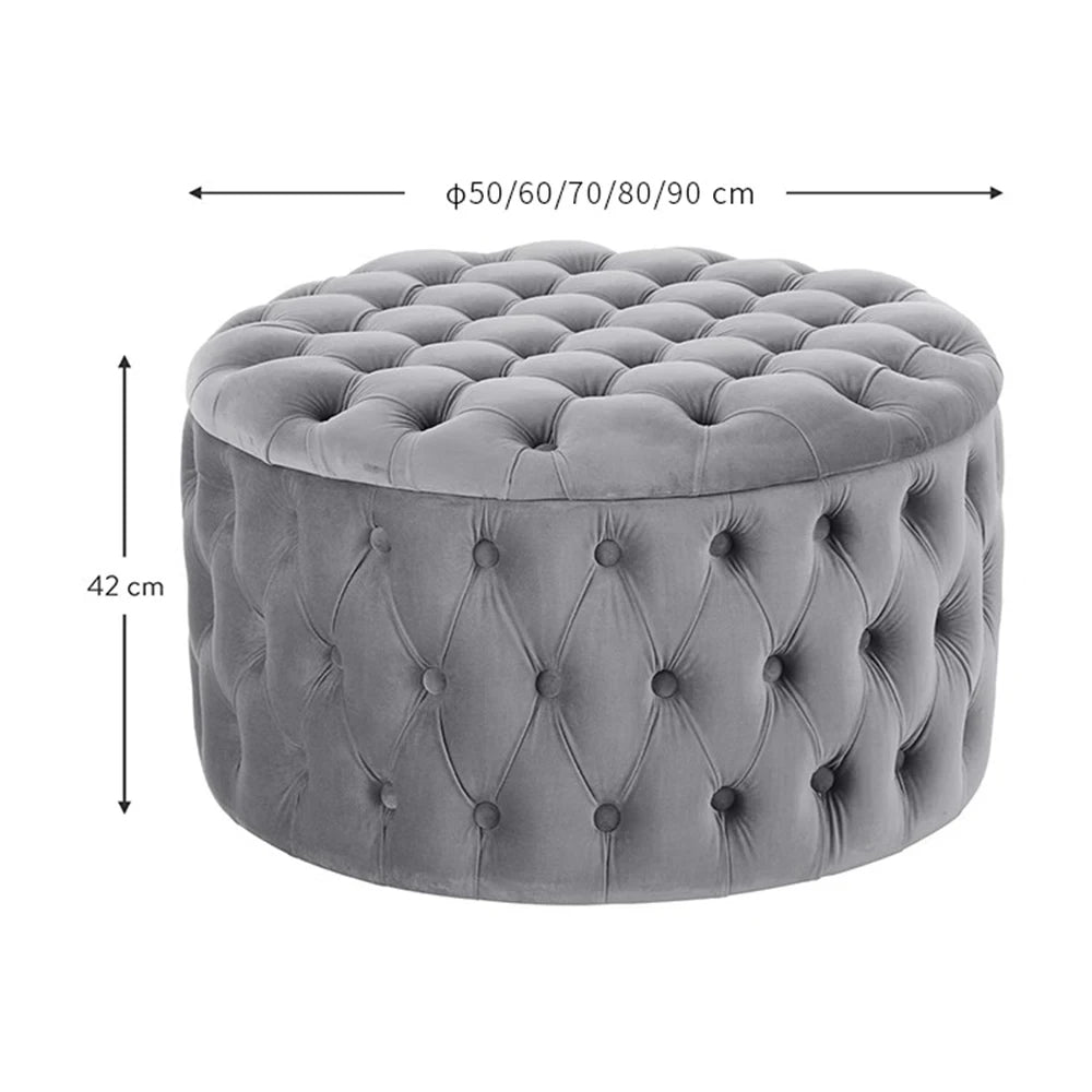 Eleganter runder Hocker mit moderner Aufbewahrungsbox