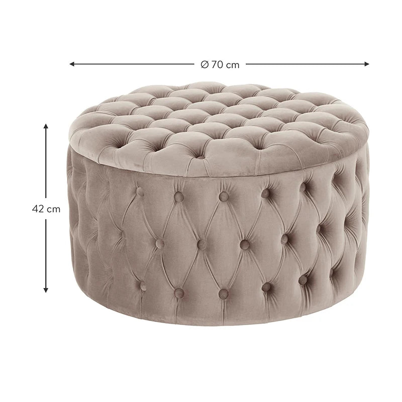 Eleganter runder Hocker mit moderner Aufbewahrungsbox