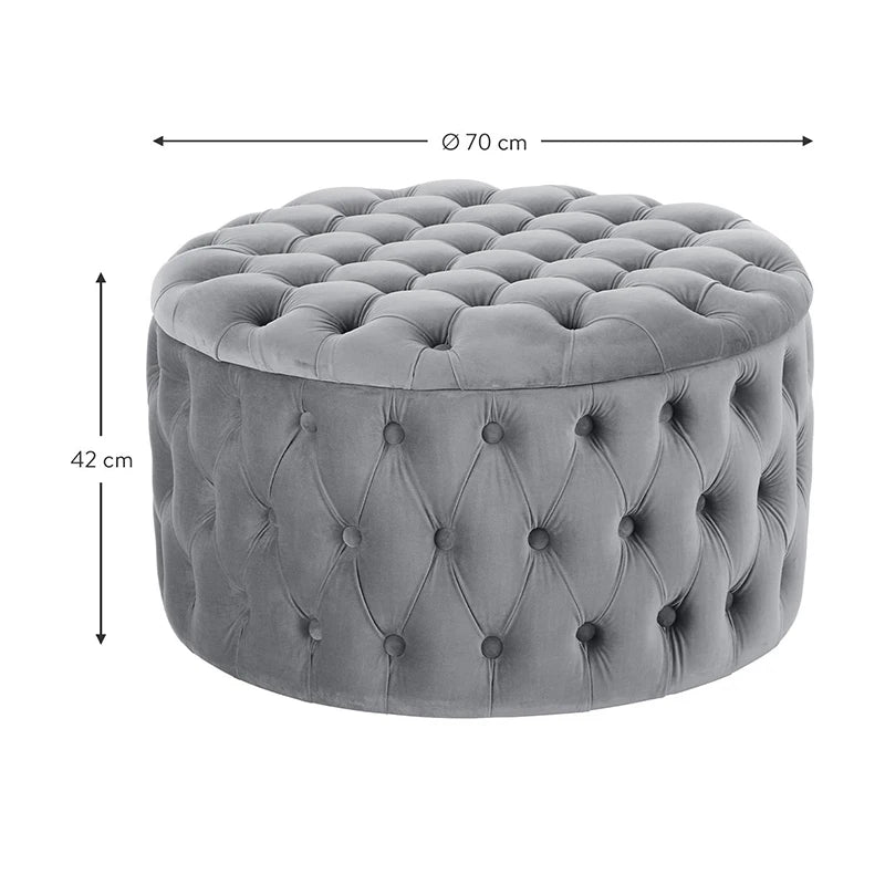 Eleganter runder Hocker mit moderner Aufbewahrungsbox